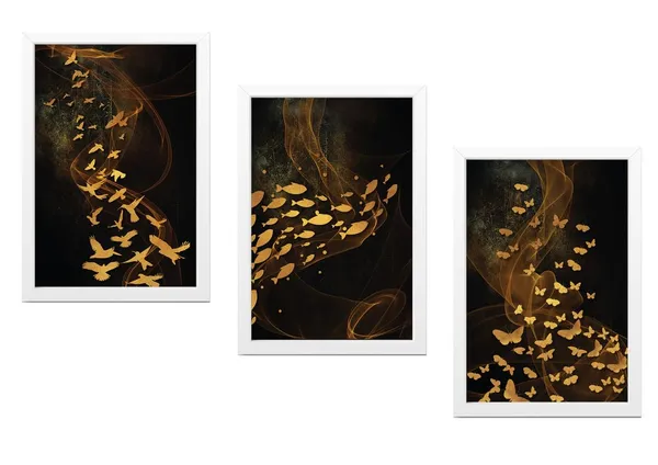 White__Abstract_Hd_Print_Painting_Set_Of_3_With_Frame_|_For_Home,_Living_Room_Gallery_&_Office,_White_Frame,_Size_-_13.50_X_19.50_Inch,_Sf300