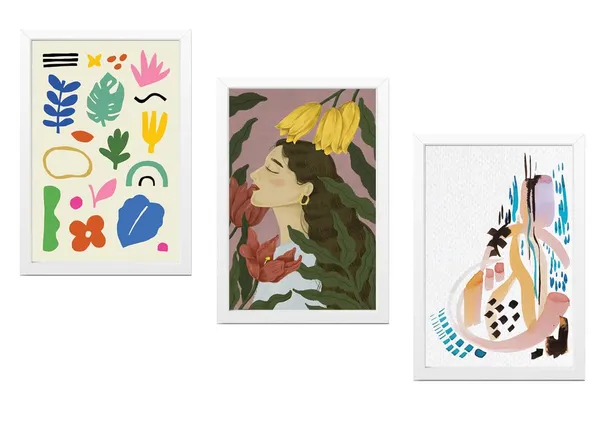 White__Abstract_Hd_Print_Painting_Set_Of_3_With_Frame_|_For_Home,_Living_Room_Gallery_&_Office,_White_Frame,_Size_-_13.50_X_19.50_Inch,_Sf303