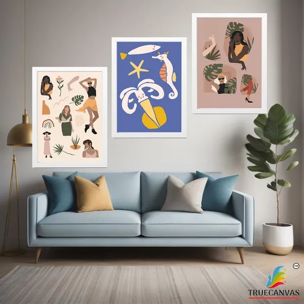 White__Abstract_Hd_Print_Painting_Set_Of_3_With_Frame_|_For_Home,_Living_Room_Gallery_&_Office,_White_Frame,_Size_-_13.50_X_19.50_Inch,_Sf304