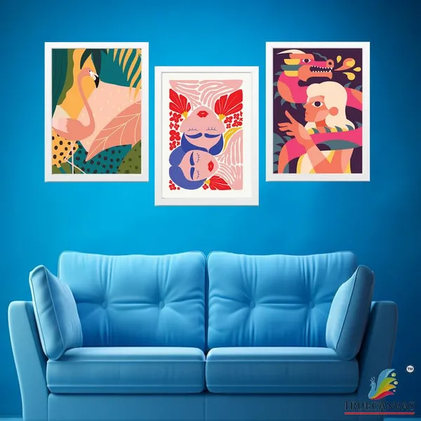 White__Abstract_Hd_Print_Painting_Set_Of_3_With_Frame_|_For_Home,_Living_Room_Gallery_&_Office,_White_Frame,_Size_-_13.50_X_19.50_Inch,_Sf305