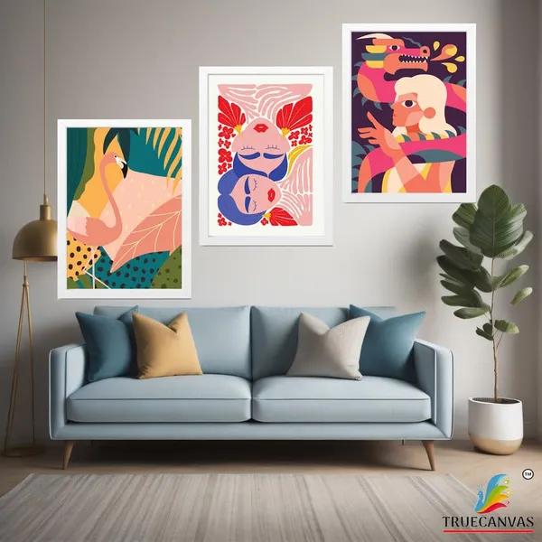 White__Abstract_Hd_Print_Painting_Set_Of_3_With_Frame_|_For_Home,_Living_Room_Gallery_&_Office,_White_Frame,_Size_-_13.50_X_19.50_Inch,_Sf305