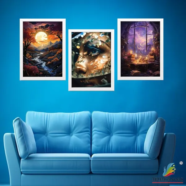 White__Abstract_Hd_Print_Painting_Set_Of_3_With_Frame_|_For_Home,_Living_Room_Gallery_&_Office,_White_Frame,_Size_-_13.50_X_19.50_Inch,_Sf307