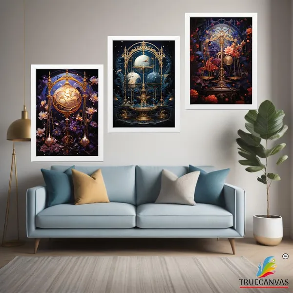 White__Abstract_Hd_Print_Painting_Set_Of_3_With_Frame_|_For_Home,_Living_Room_Gallery_&_Office,_White_Frame,_Size_-_13.50_X_19.50_Inch,_Sf310