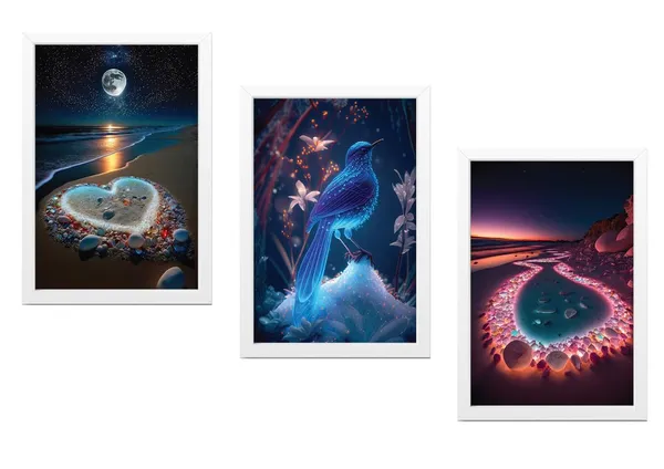 White__Abstract_Hd_Print_Painting_Set_Of_3_With_Frame_|_For_Home,_Living_Room_Gallery_&_Office,_White_Frame,_Size_-_13.50_X_19.50_Inch,_Sf313