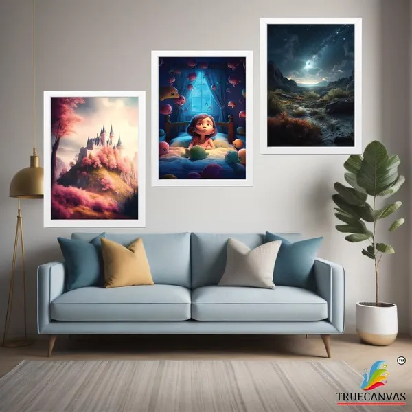 White__Abstract_Hd_Print_Painting_Set_Of_3_With_Frame_|_For_Home,_Living_Room_Gallery_&_Office,_White_Frame,_Size_-_13.50_X_19.50_Inch,_Sf317