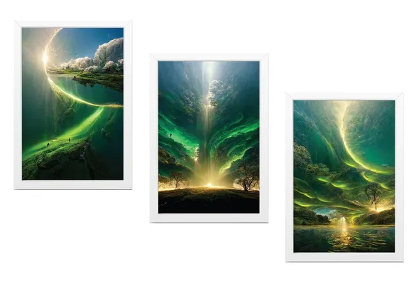 White__Abstract_Hd_Print_Painting_Set_Of_3_With_Frame_|_For_Home,_Living_Room_Gallery_&_Office,_White_Frame,_Size_-_13.50_X_19.50_Inch,_Sf318