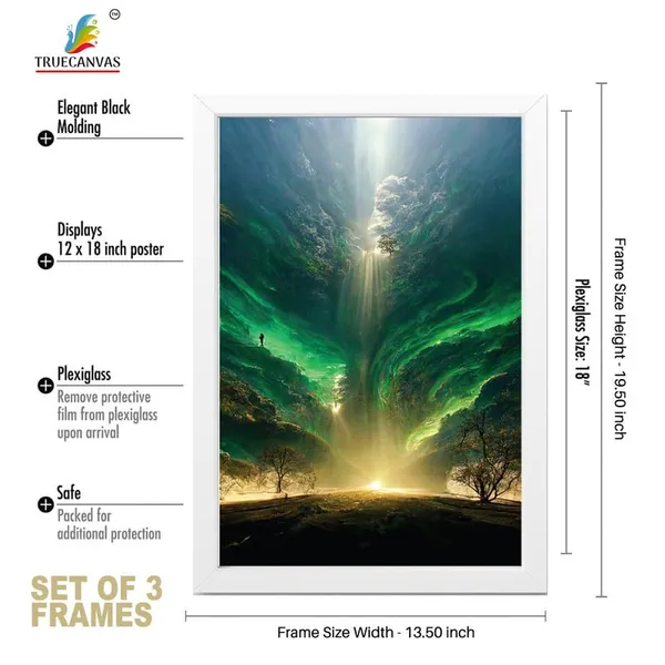 White__Abstract_Hd_Print_Painting_Set_Of_3_With_Frame_|_For_Home,_Living_Room_Gallery_&_Office,_White_Frame,_Size_-_13.50_X_19.50_Inch,_Sf318