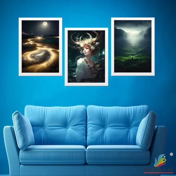 White__Abstract_Hd_Print_Painting_Set_Of_3_With_Frame_|_For_Home,_Living_Room_Gallery_&_Office,_White_Frame,_Size_-_13.50_X_19.50_Inch,_Sf319