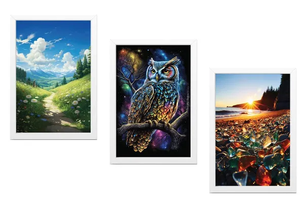 White__Abstract_Hd_Print_Painting_Set_Of_3_With_Frame_|_For_Home,_Living_Room_Gallery_&_Office,_White_Frame,_Size_-_13.50_X_19.50_Inch,_Sf320