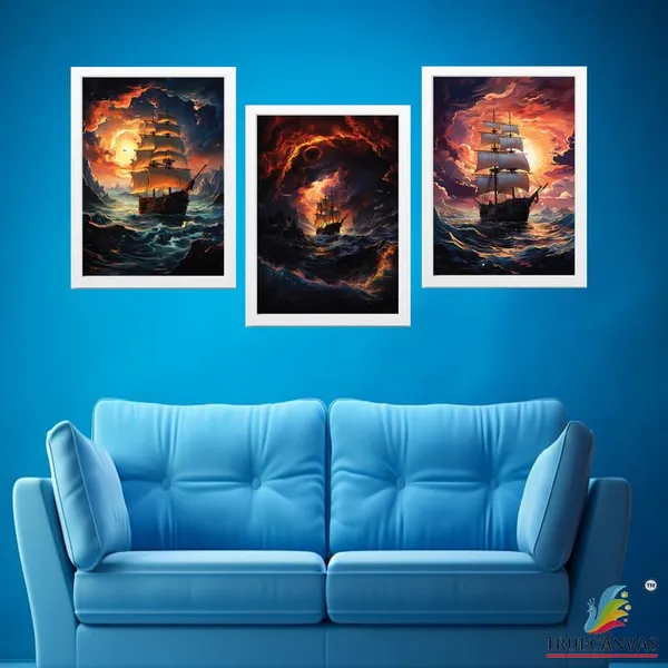 White__Abstract_Hd_Print_Painting_Set_Of_3_With_Frame_|_For_Home,_Living_Room_Gallery_&_Office,_White_Frame,_Size_-_13.50_X_19.50_Inch,_Sf322