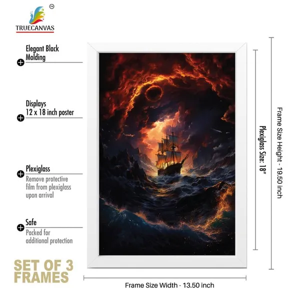 White__Abstract_Hd_Print_Painting_Set_Of_3_With_Frame_|_For_Home,_Living_Room_Gallery_&_Office,_White_Frame,_Size_-_13.50_X_19.50_Inch,_Sf322