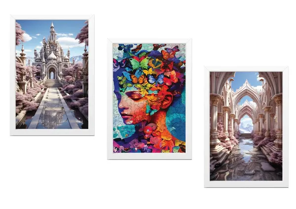 White__Abstract_Hd_Print_Painting_Set_Of_3_With_Frame_|_For_Home,_Living_Room_Gallery_&_Office,_White_Frame,_Size_-_13.50_X_19.50_Inch,_Sf324