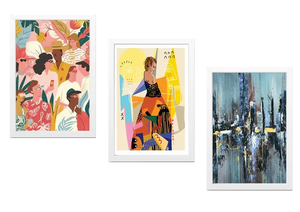 White__Abstract_Hd_Print_Painting_Set_Of_3_With_Frame_|_For_Home,_Living_Room_Gallery_&_Office,_White_Frame,_Size_-_13.50_X_19.50_Inch,_Sf333