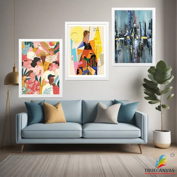White__Abstract_Hd_Print_Painting_Set_Of_3_With_Frame_|_For_Home,_Living_Room_Gallery_&_Office,_White_Frame,_Size_-_13.50_X_19.50_Inch,_Sf333