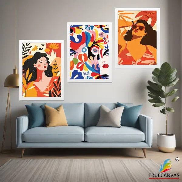 White__Abstract_Hd_Print_Painting_Set_Of_3_With_Frame_|_For_Home,_Living_Room_Gallery_&_Office,_White_Frame,_Size_-_13.50_X_19.50_Inch,_Sf334