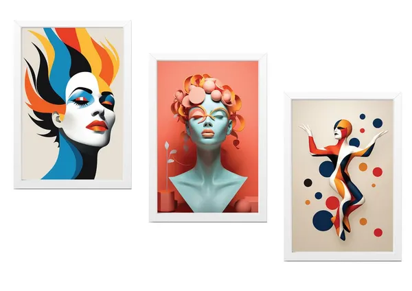 White__Abstract_Hd_Print_Painting_Set_Of_3_With_Frame_|_For_Home,_Living_Room_Gallery_&_Office,_White_Frame,_Size_-_13.50_X_19.50_Inch,_Sf338