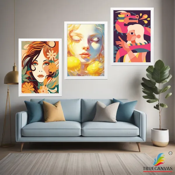 White__Abstract_Hd_Print_Painting_Set_Of_3_With_Frame_|_For_Home,_Living_Room_Gallery_&_Office,_White_Frame,_Size_-_13.50_X_19.50_Inch,_Sf341