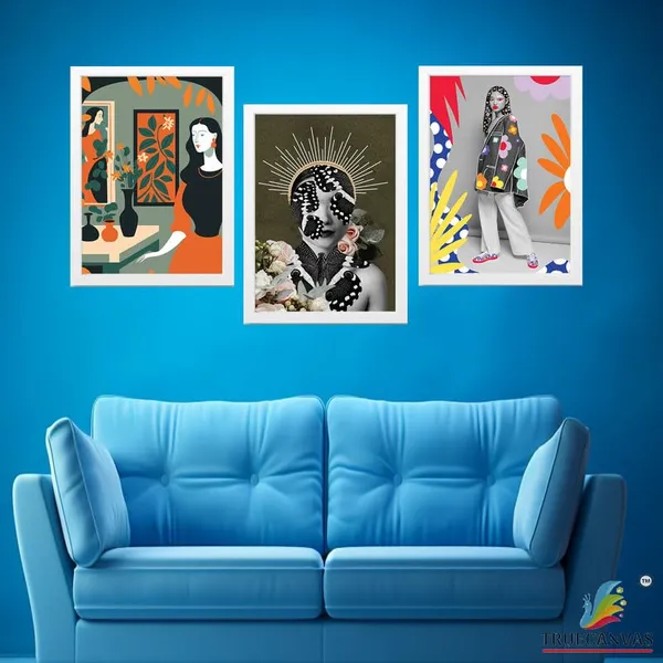 White__Abstract_Hd_Print_Painting_Set_Of_3_With_Frame_|_For_Home,_Living_Room_Gallery_&_Office,_White_Frame,_Size_-_13.50_X_19.50_Inch,_Sf348