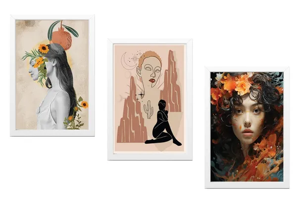 White__Abstract_Hd_Print_Painting_Set_Of_3_With_Frame_|_For_Home,_Living_Room_Gallery_&_Office,_White_Frame,_Size_-_13.50_X_19.50_Inch,_Sf349