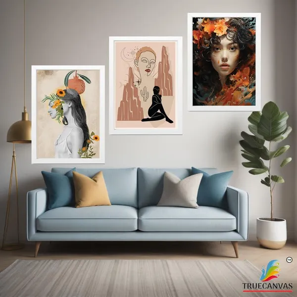 White__Abstract_Hd_Print_Painting_Set_Of_3_With_Frame_|_For_Home,_Living_Room_Gallery_&_Office,_White_Frame,_Size_-_13.50_X_19.50_Inch,_Sf349