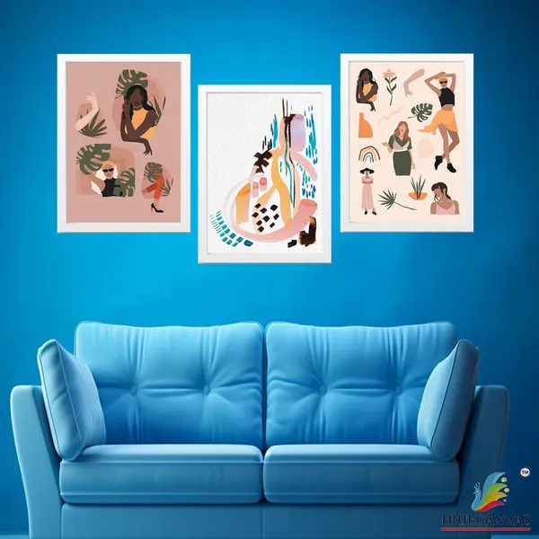 White__Abstract_Hd_Print_Painting_Set_Of_3_With_Frame_|_For_Home,_Living_Room_Gallery_&_Office,_White_Frame,_Size_-_13.50_X_19.50_Inch,_Sf351