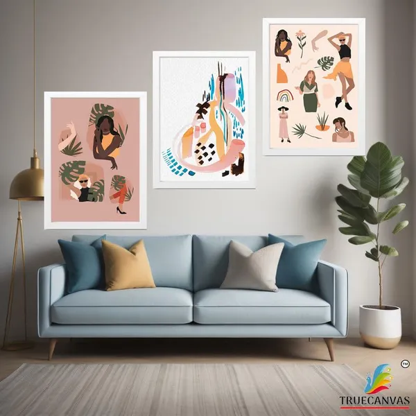 White__Abstract_Hd_Print_Painting_Set_Of_3_With_Frame_|_For_Home,_Living_Room_Gallery_&_Office,_White_Frame,_Size_-_13.50_X_19.50_Inch,_Sf351