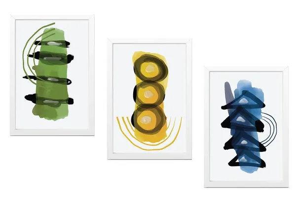 White__Abstract_Hd_Print_Painting_Set_Of_3_With_Frame_|_For_Home,_Living_Room_Gallery_&_Office,_White_Frame,_Size_-_13.50_X_19.50_Inch,_Sf353