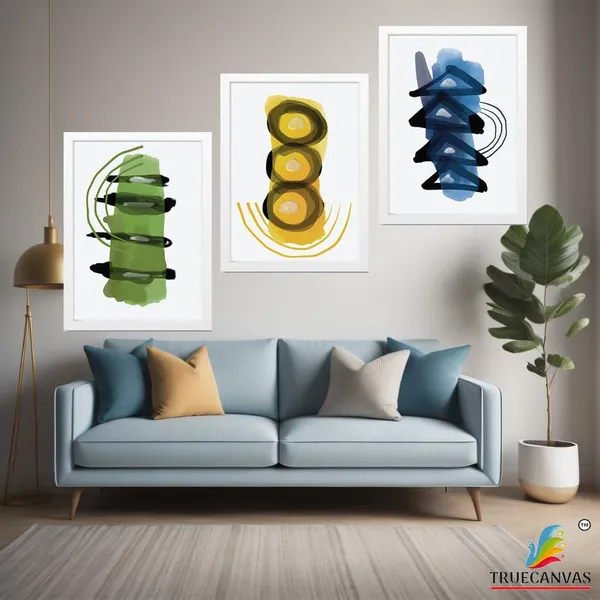 White__Abstract_Hd_Print_Painting_Set_Of_3_With_Frame_|_For_Home,_Living_Room_Gallery_&_Office,_White_Frame,_Size_-_13.50_X_19.50_Inch,_Sf353