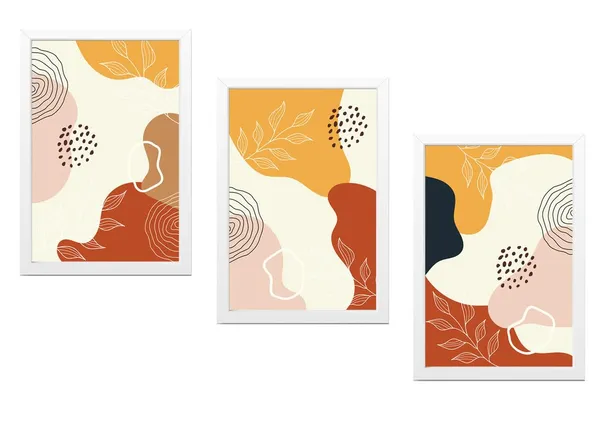 White__Abstract_Hd_Print_Painting_Set_Of_3_With_Frame_|_For_Home,_Living_Room_Gallery_&_Office,_White_Frame,_Size_-_13.50_X_19.50_Inch,_Sf354