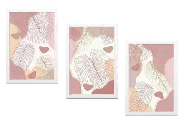 White__Abstract_Hd_Print_Painting_Set_Of_3_With_Frame_|_For_Home,_Living_Room_Gallery_&_Office,_White_Frame,_Size_-_13.50_X_19.50_Inch,_Sf356