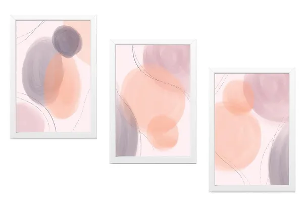 White__Abstract_Hd_Print_Painting_Set_Of_3_With_Frame_|_For_Home,_Living_Room_Gallery_&_Office,_White_Frame,_Size_-_13.50_X_19.50_Inch,_Sf358