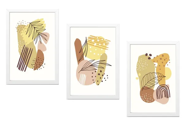 White__Abstract_Hd_Print_Painting_Set_Of_3_With_Frame_|_For_Home,_Living_Room_Gallery_&_Office,_White_Frame,_Size_-_13.50_X_19.50_Inch,_Sf359