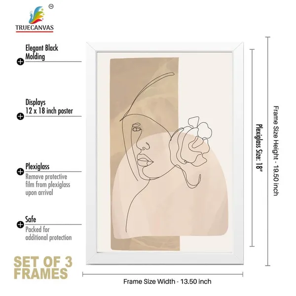 White__Abstract_Hd_Print_Painting_Set_Of_3_With_Frame_|_For_Home,_Living_Room_Gallery_&_Office,_White_Frame,_Size_-_13.50_X_19.50_Inch,_Sf360