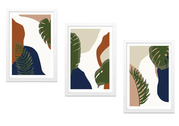 White__Abstract_Hd_Print_Painting_Set_Of_3_With_Frame_|_For_Home,_Living_Room_Gallery_&_Office,_White_Frame,_Size_-_13.50_X_19.50_Inch,_Sf363