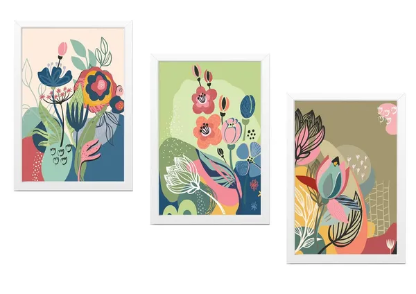 White__Abstract_Hd_Print_Painting_Set_Of_3_With_Frame_|_For_Home,_Living_Room_Gallery_&_Office,_White_Frame,_Size_-_13.50_X_19.50_Inch,_Sf364