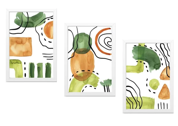 White__Abstract_Hd_Print_Painting_Set_Of_3_With_Frame_|_For_Home,_Living_Room_Gallery_&_Office,_White_Frame,_Size_-_13.50_X_19.50_Inch,_Sf366