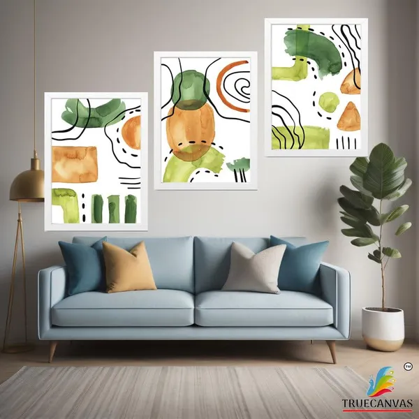 White__Abstract_Hd_Print_Painting_Set_Of_3_With_Frame_|_For_Home,_Living_Room_Gallery_&_Office,_White_Frame,_Size_-_13.50_X_19.50_Inch,_Sf366