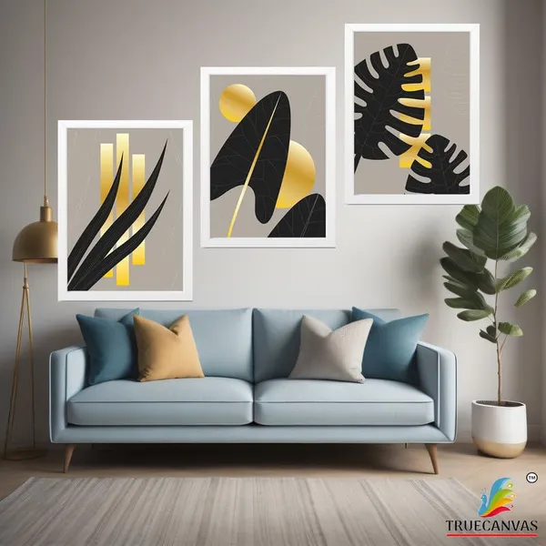 White__Abstract_Hd_Print_Painting_Set_Of_3_With_Frame_|_For_Home,_Living_Room_Gallery_&_Office,_White_Frame,_Size_-_13.50_X_19.50_Inch,_Sf370