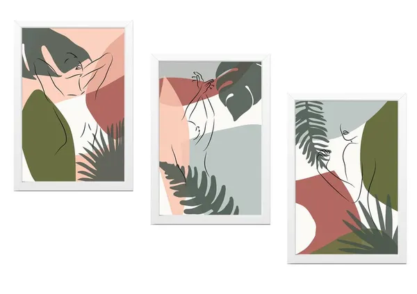 White__Abstract_Hd_Print_Painting_Set_Of_3_With_Frame_|_For_Home,_Living_Room_Gallery_&_Office,_White_Frame,_Size_-_13.50_X_19.50_Inch,_Sf373
