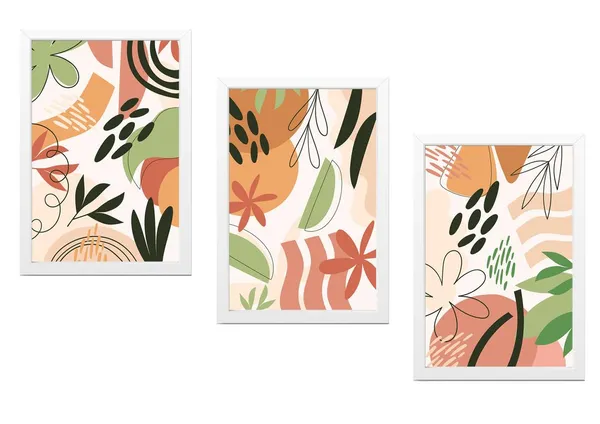 White__Abstract_Hd_Print_Painting_Set_Of_3_With_Frame_|_For_Home,_Living_Room_Gallery_&_Office,_White_Frame,_Size_-_13.50_X_19.50_Inch,_Sf375
