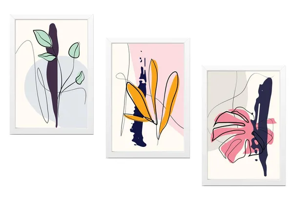 White__Abstract_Hd_Print_Painting_Set_Of_3_With_Frame_|_For_Home,_Living_Room_Gallery_&_Office,_White_Frame,_Size_-_13.50_X_19.50_Inch,_Sf380
