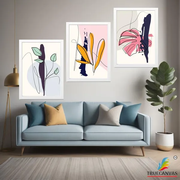 White__Abstract_Hd_Print_Painting_Set_Of_3_With_Frame_|_For_Home,_Living_Room_Gallery_&_Office,_White_Frame,_Size_-_13.50_X_19.50_Inch,_Sf380