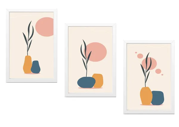 White__Abstract_Hd_Print_Painting_Set_Of_3_With_Frame_|_For_Home,_Living_Room_Gallery_&_Office,_White_Frame,_Size_-_13.50_X_19.50_Inch,_Sf381