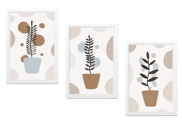 White__Abstract_Hd_Print_Painting_Set_Of_3_With_Frame_|_For_Home,_Living_Room_Gallery_&_Office,_White_Frame,_Size_-_13.50_X_19.50_Inch,_Sf382