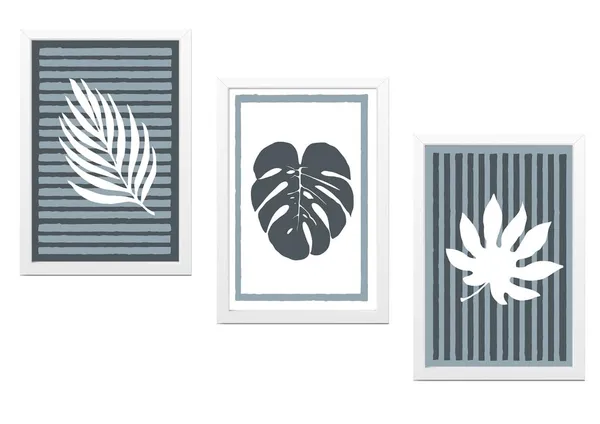 White__Abstract_Hd_Print_Painting_Set_Of_3_With_Frame_|_For_Home,_Living_Room_Gallery_&_Office,_White_Frame,_Size_-_13.50_X_19.50_Inch,_Sf385