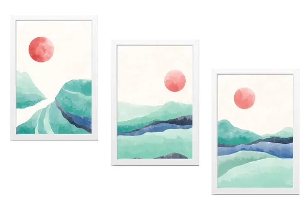 White__Abstract_Hd_Print_Painting_Set_Of_3_With_Frame_|_For_Home,_Living_Room_Gallery_&_Office,_White_Frame,_Size_-_13.50_X_19.50_Inch,_Sf390
