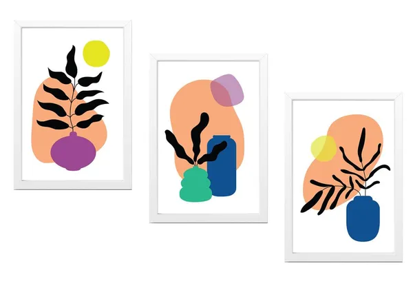 White__Abstract_Hd_Print_Painting_Set_Of_3_With_Frame_|_For_Home,_Living_Room_Gallery_&_Office,_White_Frame,_Size_-_13.50_X_19.50_Inch,_Sf391