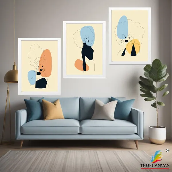 White__Abstract_Hd_Print_Painting_Set_Of_3_With_Frame_|_For_Home,_Living_Room_Gallery_&_Office,_White_Frame,_Size_-_13.50_X_19.50_Inch,_Sf395