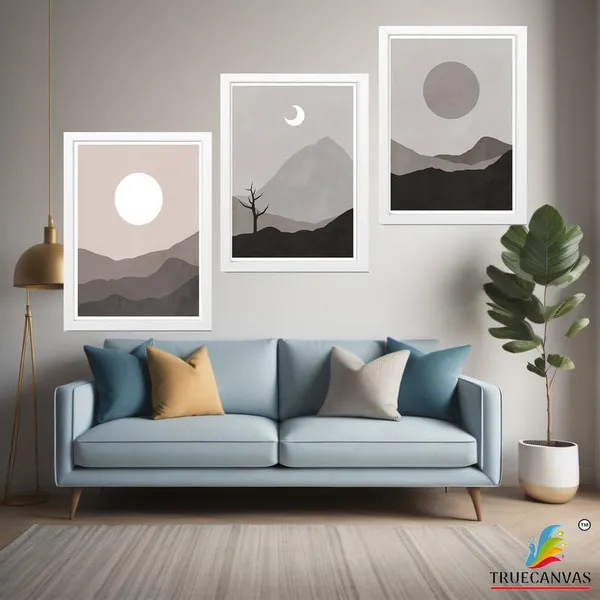 White__Abstract_Hd_Print_Painting_Set_Of_3_With_Frame_|_For_Home,_Living_Room_Gallery_&_Office,_White_Frame,_Size_-_13.50_X_19.50_Inch,_Sf397