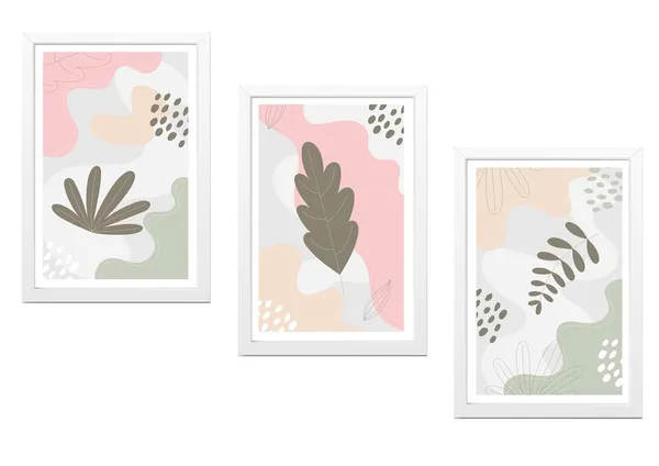 White__Abstract_Hd_Print_Painting_Set_Of_3_With_Frame_|_For_Home,_Living_Room_Gallery_&_Office,_White_Frame,_Size_-_13.50_X_19.50_Inch,_Sf404